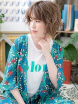 カバーヘア ブリス 戸田公園西口店(COVER HAIR bliss)&nbsp;くせ毛風斜めバング外国人風大人ボブc5戸田公園20代30代40代