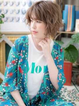 カバーヘア ブリス 戸田公園西口店(COVER HAIR bliss) くせ毛風斜めバング外国人風大人ボブc5戸田公園20代30代40代