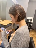 ミニボブ ボブ 内巻き 髪質改善 ベージュ 三宮 元町