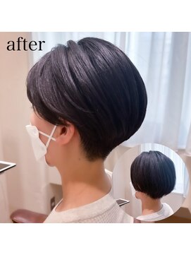 リュドール 栄(Rue D’or) 立体感丸みカットツヤ髪首元すっきり黒髪暗髪ナチュラル