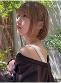 韓国前髪顔周り×切りっぱなしボブ【心斎橋/髪質改善】