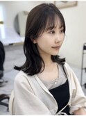 マチルダボブ×ピンクベージュ×丸型×逆三角形 大阪 梅田