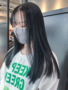 アルバム 銀座(ALBUM GINZA) インナーブルー_切りっぱなしボブエアリーロング_ba485791