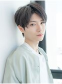 韓国マッシュダークアッシュニュアンスパーマメンズカット黒髪