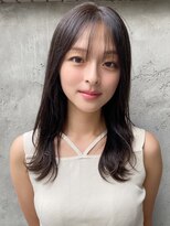 エトラ 渋谷店(etora)&nbsp;前髪 ネビージュ ボブルフ 黒髪 ワンレン 小顔 "