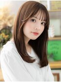 ピンクブラウン艶カラー小顔エアストレートh3大宮20代30代40代