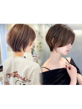 髪質×骨格で叶える黄金比の小顔ショート/ボブ。乾かすだけでサラッと収まる再現性の高さが魅力[柏]
