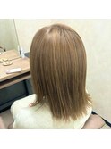 【オリーブカラー】肩につくボブ＋明るめオリーブベージュ