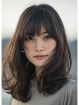 フラッグ(flag) 大人レイヤーミディ × 透け感ゆる揺れヘア