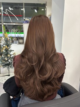 ブリーチなしダブルカラーで作るヘーゼルブラウン10代20代30代