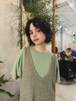 ヒュージ 三軒茶屋(huge)&nbsp;レイヤーボブ/くせ毛風パーマ/顔周りカット/20代30代