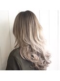 【hair brace】ホワイトグレージュグラデーション ブリーチ×2