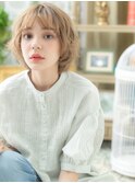 ハイトーンカラー小顔くせ毛風ボブウルフa戸田公園20代30代40代