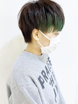 モリオ フロム ロンドン 成増店 【morio成増/玉井】マッシュショート　グリーン　インナー