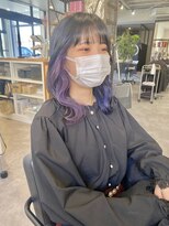 ナンバー(number+)&nbsp;20代30代シースルーバンクラベンダーブルーインナーカラー