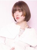 直毛さんに似合う　姫カット　小顔　切りっぱなしボブ　20代30代