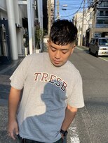 メリケンバーバーショップ トーキョー(MERICAN BARBERSHOP TYO)&nbsp;MEN'SHAIRツーブロック束感ショート波巻きハイライト88