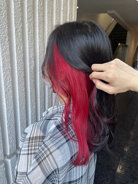 ネオリーブカップ 町田店(Neolive capu) インナーカラー☆チェリーレッド☆韓国レイヤーカット