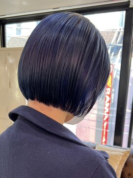 デート 下北沢(DATE) ダブルカラーミルクティーベージュカラーブルーブラックブリーチ