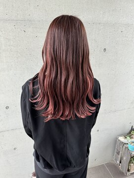 アチーブ ヘア デザイン(achieve hair design) インナーカラーチェリーピンクハイトーンゆるふわみなみウェーブ