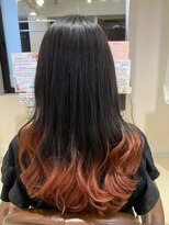 アズール 草加(azule) 裾カラー オレンジ×ブラック