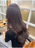 ピンクブラウン 酸性ストレート 髪質改善カラー