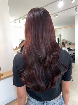 ビビバイベル(BiVi by BHEL) 桑名ロングレイヤーカットロングヘアピンクブラウンカラー韓国