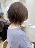 say.ホワイトグレージュウルフチェリーブラウン外ハネショート
