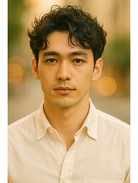 にもう ブルーブラック & スパイキーショート フェザーパーマSM43