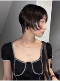 黒髪エッジショート ヘア 【表参道/青山】
