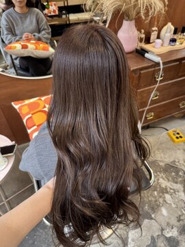 チャプター 問屋町(chapter) ブリーチなしミルクティーブラウン顔周りレイヤーカット韓国ヘア