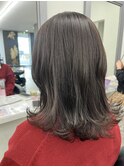 艶カラー　アッシュグレージュ　ケアトリートメント