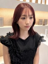 デュノヘアー 神戸三宮店(DUNO hair)&nbsp;顔まわりカット×ミディアム×ピンクブラウン