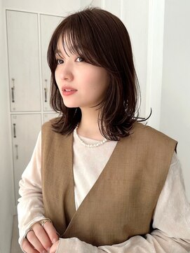 ガーデンヨコハマエスト(GARDEN YOKOHAMA est) ミディアムレイヤー 前髪カタログ ツヤカラー イメチェン