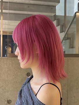 ヲタク(wotaku.) ハイトーンピンクケアブリーチパステルピンクトリプルカラー暖色