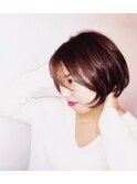大人かわいい前下がりショートボブイメチェンマッシュショート