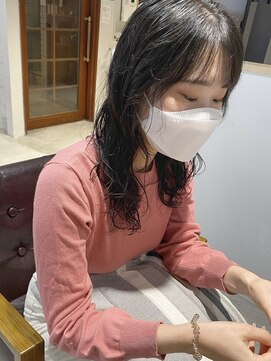 コフィー バイ メルト 吉祥寺(cofy by melt) 【三ツ井純】ミディアムロングパーマコテ巻き風アンニュイパーマ