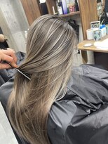 ラフ(LAFF) #バレイヤージュ#グレージュカラー#ボブウルフ#ココアベージュ