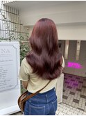 秋にも可愛い！ブリーチなしオレンジピンクカラー♪【浅草駅】