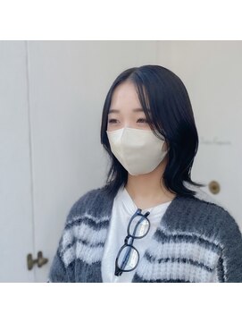 チュール バイ ラランジェ 横川店(ture by LARANJE) ブルーブラック×くびれボブ