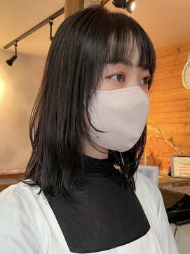 ビスクヘアデザイン(bisq hair design) ミディアム/ダークカラー/ダークグレージュ/顔まわりカット