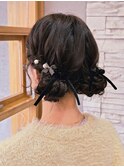 お呼ばれヘアスタイル♪ ツイン団子