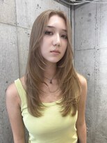 サンク 原宿 表参道(cinq) ★ロングレイヤーカットロングウルフカットミルクティーベージュ