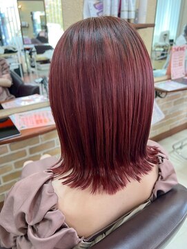 セットアップ 倉敷美和店(SET-UP) 切りっぱなしボブ/ボルドーレッドカラー/暖色系/トレンドヘア/秋