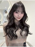 韓国ヘアーハッシュカットレイヤーカットグレージュブリーチ無し