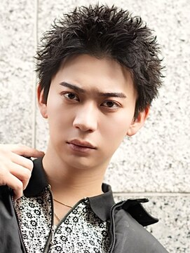 ベーア メロー(Bar mellow) スパイキーショートパーマアップバング短髪