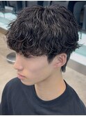 天神波巻きスパイラルパーマシャドウパーマルーズショートメンズ