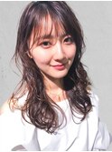 シースルーバング×大人フェミニンウェーブ