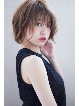 マリアバイアフロート(Maria by AFLOAT) 韓国風シースルーバング小顔耳かけ外ハネオリーブカラー