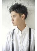 オールバック刈り上げツーブロラフ無造作イメチェンリバース